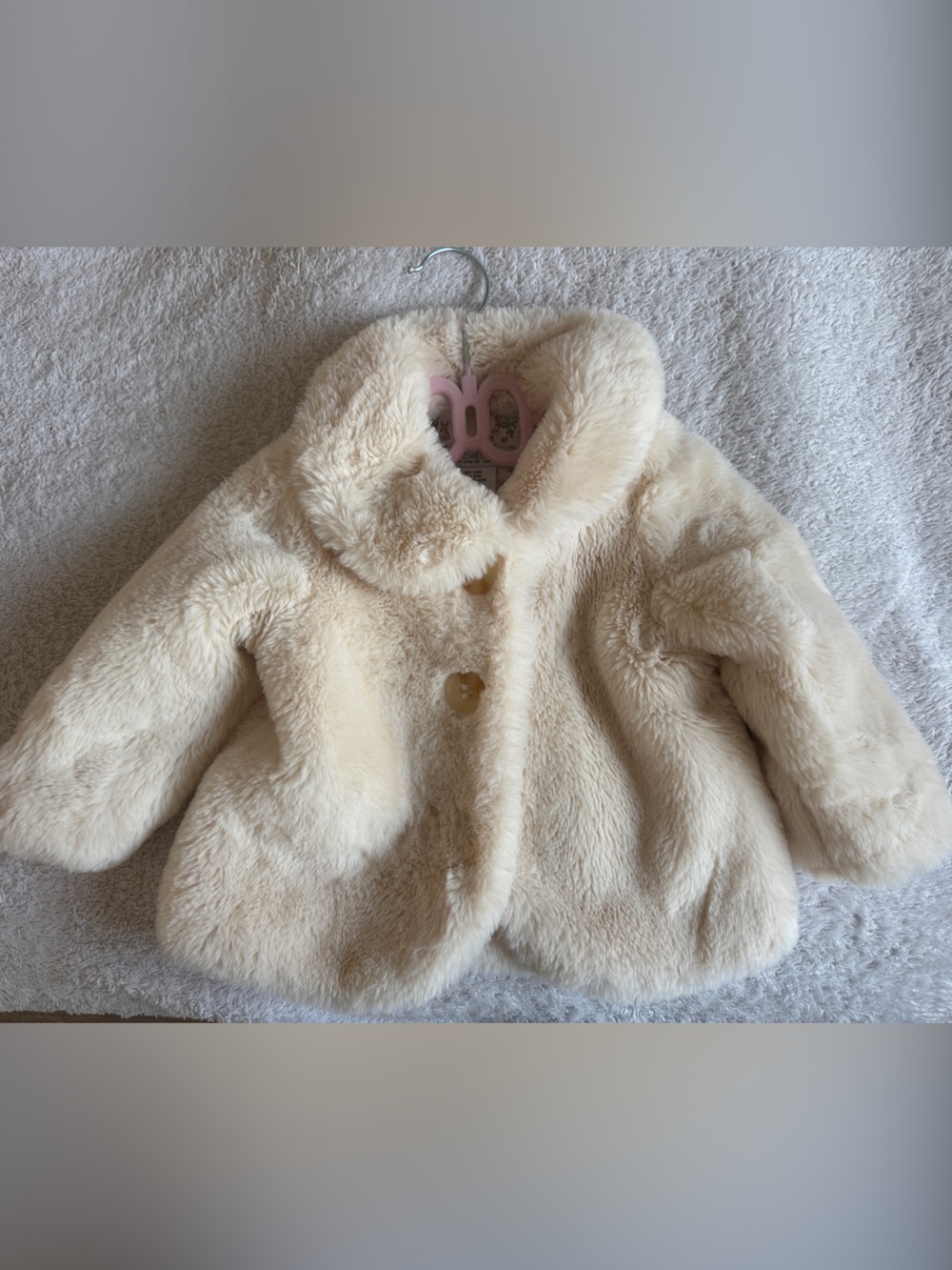 Rachel Zoe Baby Cream Plush Faux Fur Kids Coat 12Months